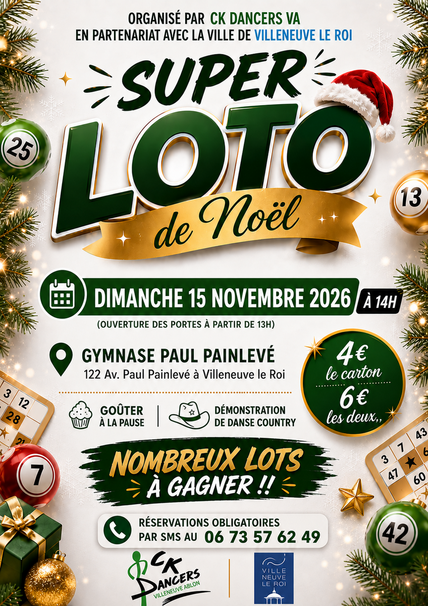 SUPER LOTO DE NOEL - 15 NOVEMBRE 2026