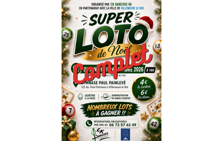 SUPER LOTO DE NOEL - 15 NOVEMBRE 2026 - COMPLET